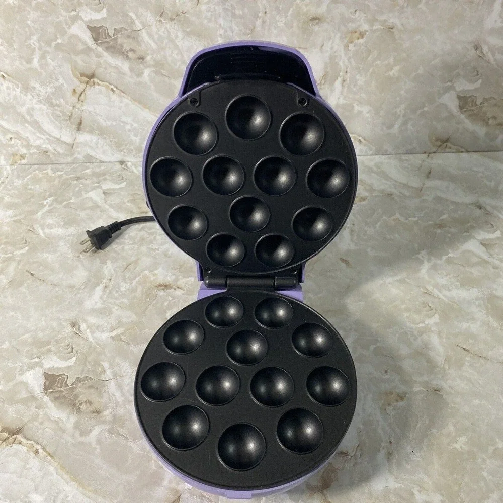 Babycakes‎ Cake Pops Donut Hole Maker CP-12 Kids Nonstick Cooking Purple Baking